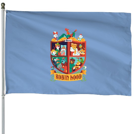 Vintage Disney Robin Hood House Flags, Animal Kingdom Family Matching House Flags