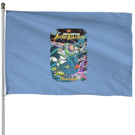 Vintage Buzz Lightyear House Flags, Retro Disney House Flags