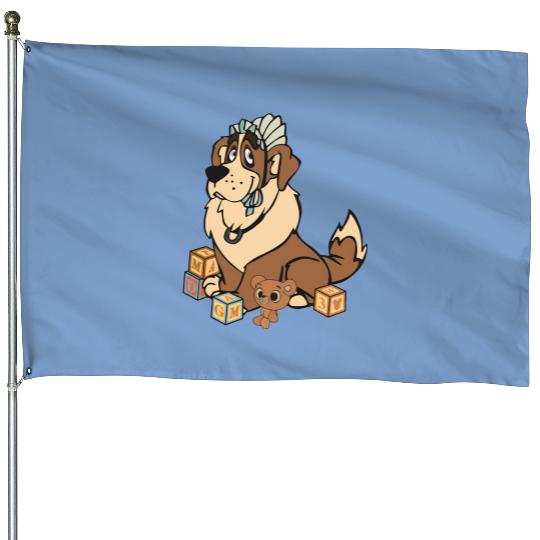Disney Nana Dog And Toys House Flags, Disney Peter Pan House Flags