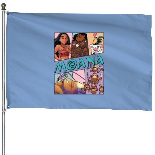 Moana House Flags, Disney Princess House Flags, Moana Characters House Flags, Matching Princess House Flags, Magic Kingdom House Flags