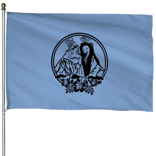 I Lava You Volcanoes House Flags, Disney House Flags, Magic Kingdom House Flags, Disney House Flags