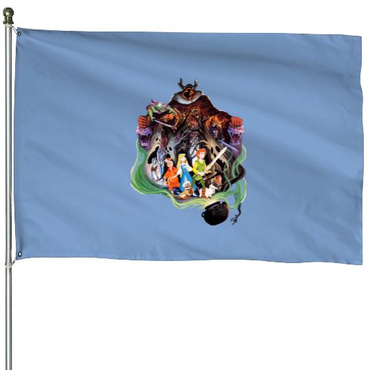 Black Cauldron 1985 House Flags, Disney Princess House Flags