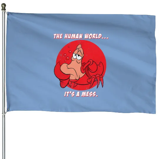 Disney The Little Mermaid House Flags, Sebastian Crab The Human World