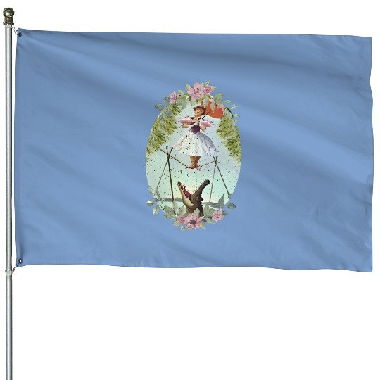 Disney Haunted Mansion Tightrope Walker House Flags, Tightrope Girl Disney Halloween House Flags