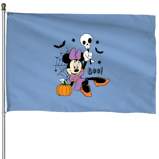 House Flags, Minnie Spooky Season, Minnie Mouse Halloween House Flags, Minnie Pumpkin House Flags, Disney Spooky House Flags