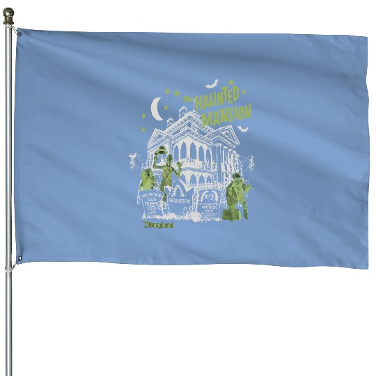 Vintage Haunted Mansion House Flags, Disneyland Halloween House Flags, Stretching Room House Flags