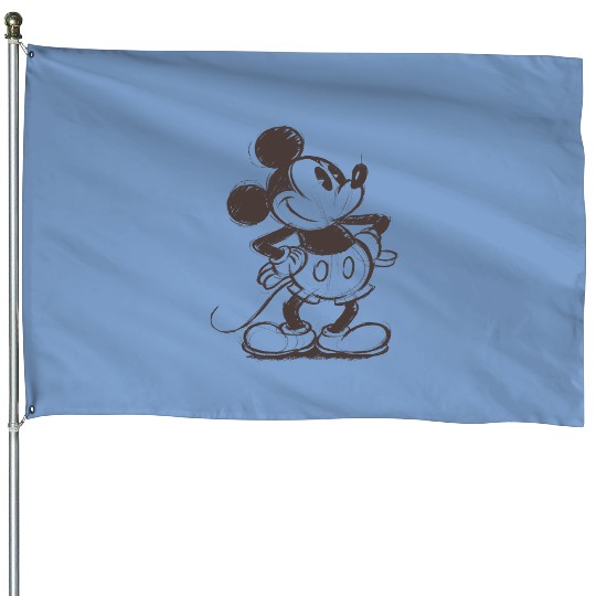 Disney Mickey & Friends Mickey Mouse Sketch Classic Pose Portrait House Flags, Magic Kingdom House Flags