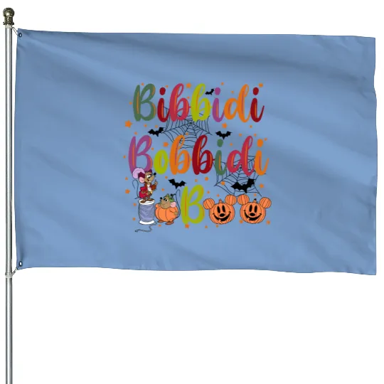 Bibbidi Bobbidi Boo Halloween House Flags, Jaq And Gus Halloween House Flags, Disney Cinderrella