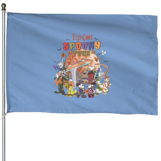 Vintage Epcot Spooky Tour 1928 Unisex House Flags, Disney Epcot Halloween House Flags