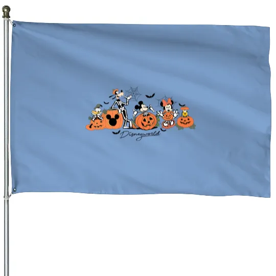 Vintage Disneyland Halloween House Flags, Disney Halloween House Flags
