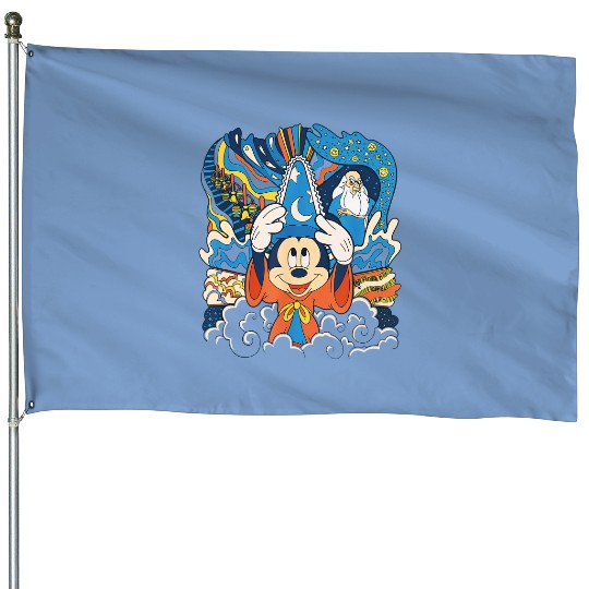 Disney Fantasia Sorcerer Mickey Stay Magical House Flags, Fantastic Disney Hollywood Studio