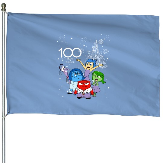 Disney Inside Out Group Characters House Flags, 100 Years of Wonder House Flags