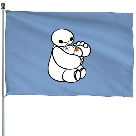 Lovely Baymax With Cat House Flags, Baymax With Cat Disney House Flags, Baymax House Flags, Big Hero 6 House Flags, Disney Gift