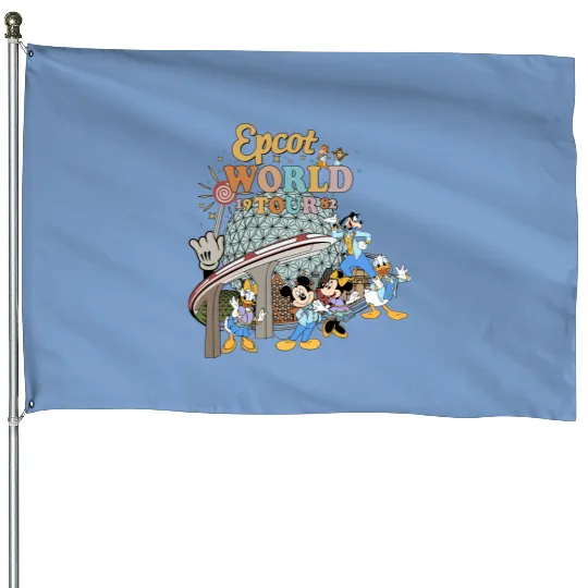 Disney Epcot World Tour House Flags, Retro Disney Epcot House Flags, Mickey And Friends Mickey