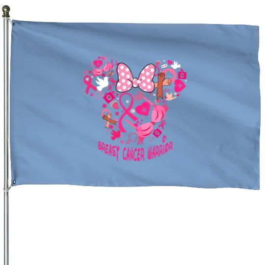 Breast Cancer Warrior Disney Minnie House Flags