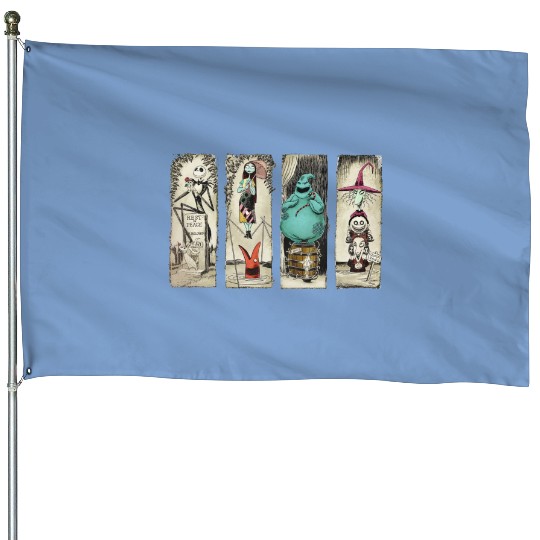 Retro Haunted Mansion The Nightmare Before Christmas House Flags, Disney Halloween  House Flags