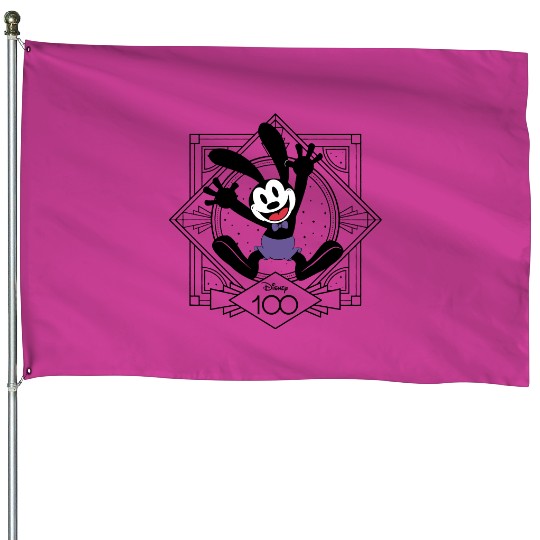 Oswald Disney 100th Anniversary House Flags, Disney 100 Years of Wonder House Flags