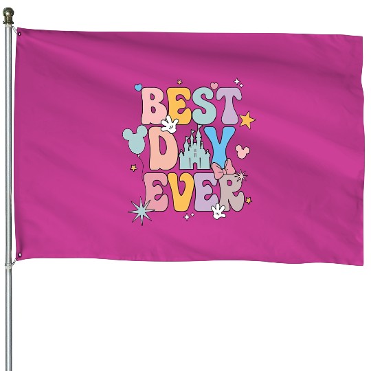 Disney Best Day Ever House Flags, Disneyworld Family