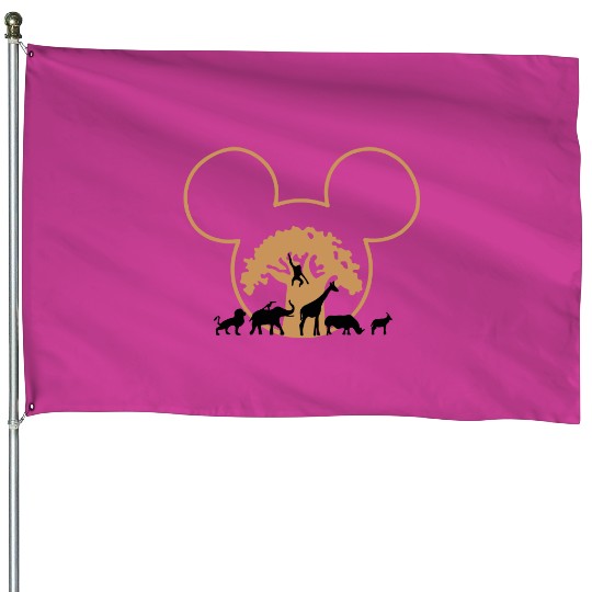 Disney Animal Kingdom Mickey Ears House Flags, Retro Mickey Safari House Flags, Mickey and Friends House Flags, Disney Family Trip 2023 House Flags
