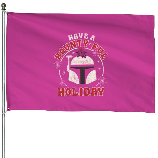 Boba Fett Have A Bounty-Ful Holiday Christmas House Flags, Funny Disney Star Wars House Flags