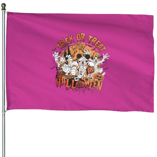 Mickey and Friends Trick or Treat House Flags, Disney Halloween House Flags, Disney Mummies House Flags