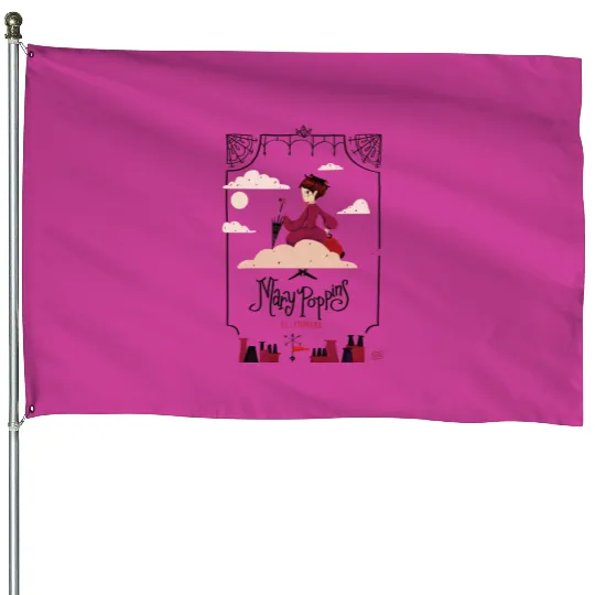 Vintage Disney Mary Poppins  House Flags, Retro Poppins Apothecary Mary Poppins House Flags