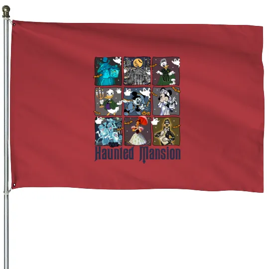 Disney Halloween Haunted Mansion Retro Haunted Mansion Disneyland Magic kingdom House Flags