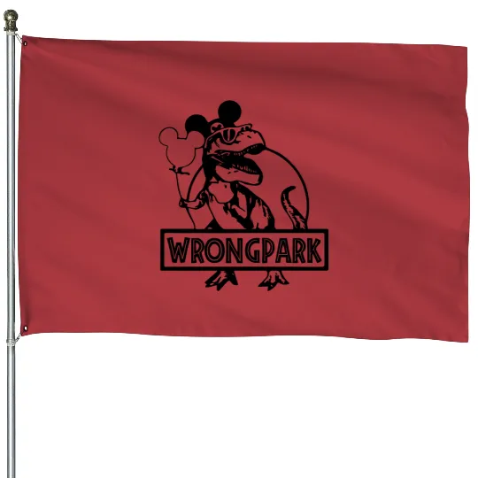 Wrong Park House Flags, Disney House Flags, Disneyland Theme Park House Flags, Jurassic Park House Flags, Disney Matching House Flags