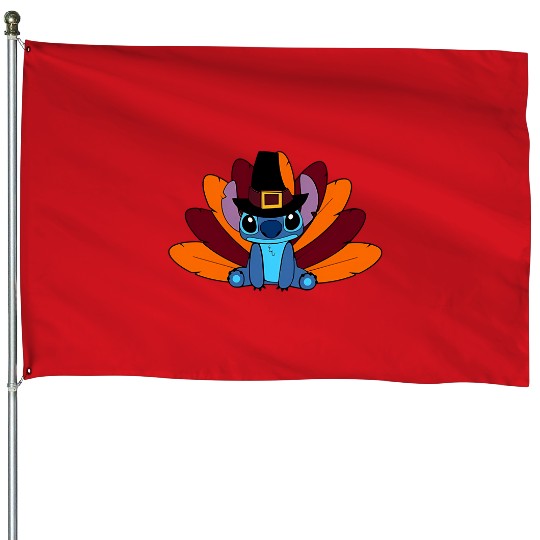 Disney Thanksgiving Turkey Stitch, Disney Stitch House Flags