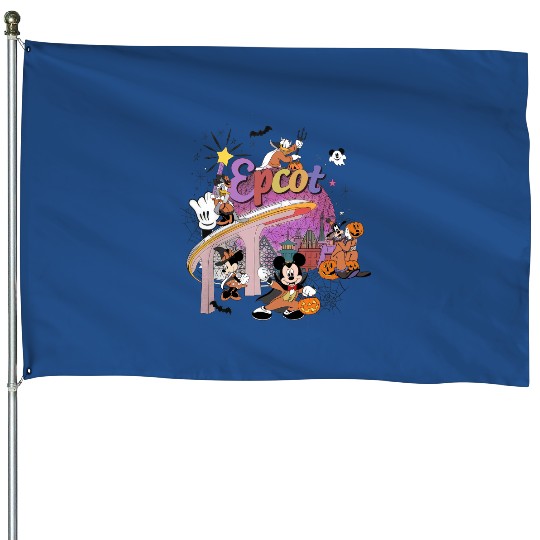 Disney Epcot Halloween  House Flags, Mickey and Friends