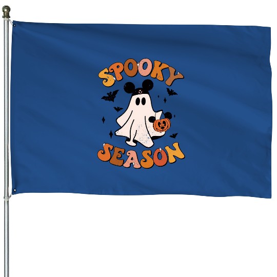 Mickey Ghost Spooky Season with Pumpkin House Flags, Disney Spooky Season House Flags