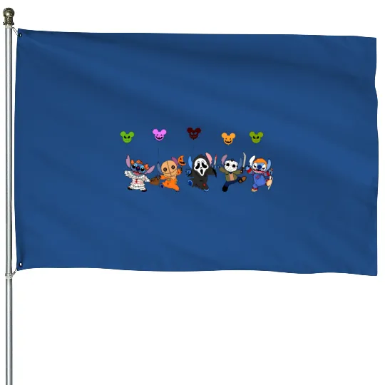 Stitch Horror Halloween House Flags,Disneyland Halloween House Flags