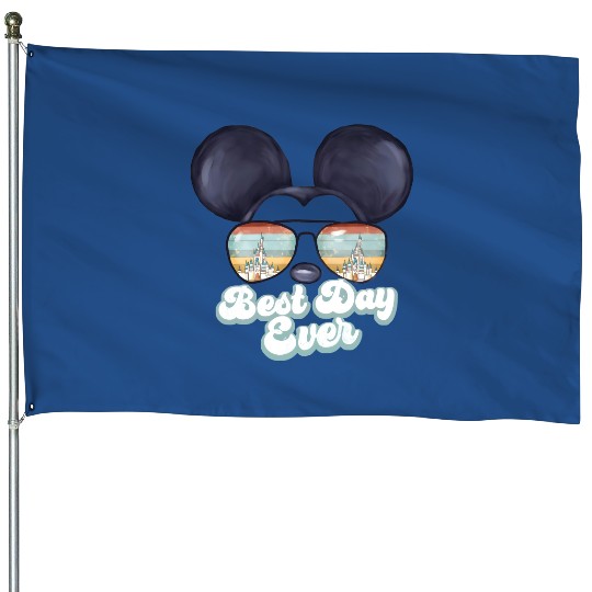 Best Day Ever Disney Vintage House Flags, Disneyworld House Flags Family Mickey Ears House Flags