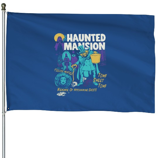 Vintage Retro The Haunted Mansion Ghosts Halloween Disney Spooky Month Spooky Season House Flags