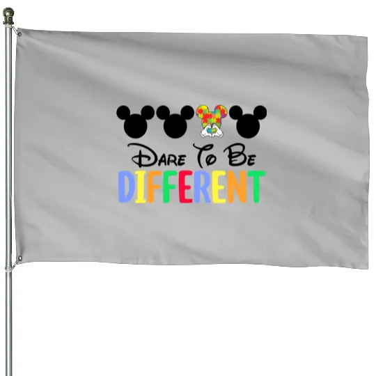 Autism Minnie Mouse House Flags, Disney Autism Mom House Flags, Mommy And Me Autism Awareness