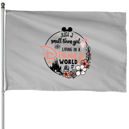 Just a Small Town Girl Living in a Disney World House Flags, Disney World House Flags, Disney House Flags