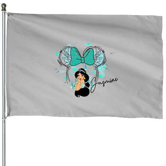 Princess Jasmine, Jasmine House Flags, Watercolor Disney Castle House Flags
