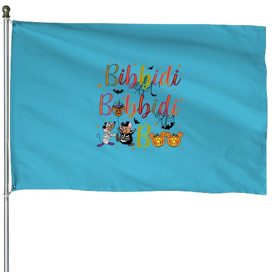 Retro Bibbidi Bobbidi Boo Halloween House Flags, Jaq And Gus House Flags,Halloween Pumpkin House Flags, Disney Cinde House Flags