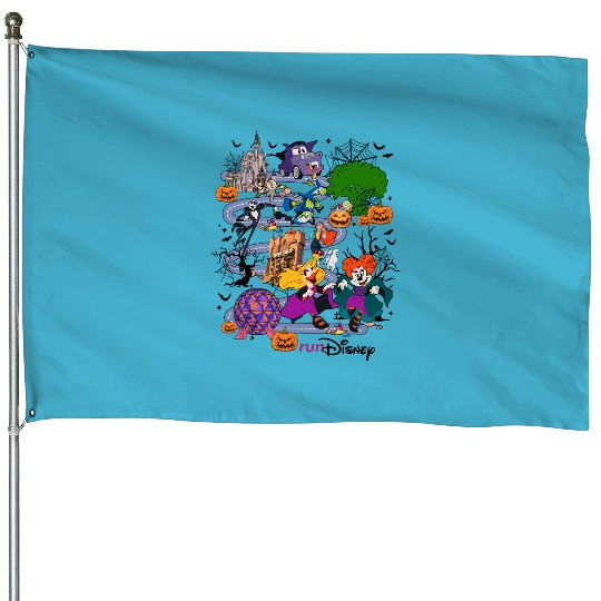 Disneyland Halloween Half Marathon Weekend 2024 House Flags, Haunted Mansion Runners