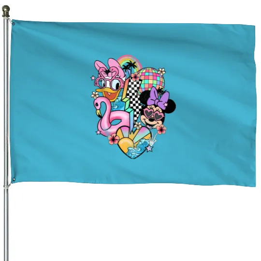 Disney vintage House Flags - Disney Daisy Minnie House Flags - Disney Epcot House Flags