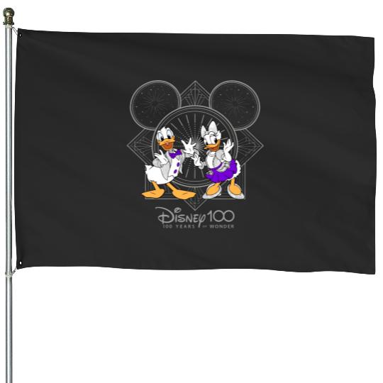 Disney 100 Years of Wonder House Flags, Donald And Daisy Duck House Flags