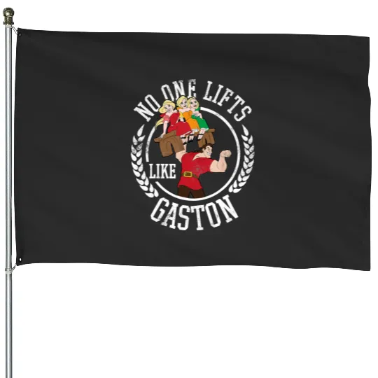 Disney Beauty and the Beast No One Lifts Like Gaston Badge House Flags