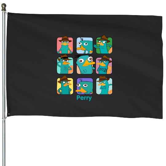 Disney Phineas and Ferb Perry the Platypus Emotions Retro 90s Graphic House Flags