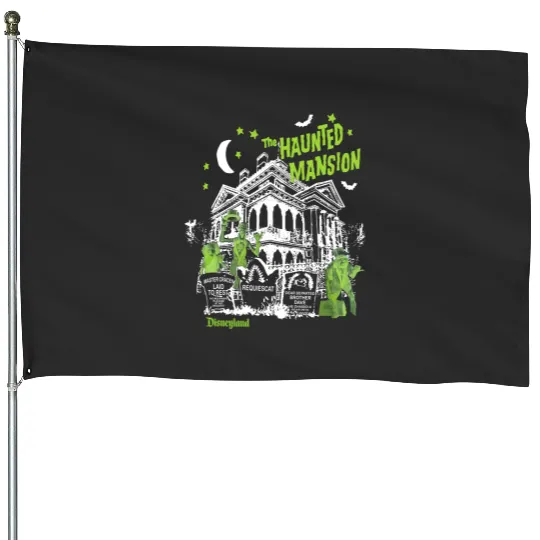 Vintage Haunted Mansion House Flags, The Haunted Mansion House Flags, Disneyland Halloween House Flags