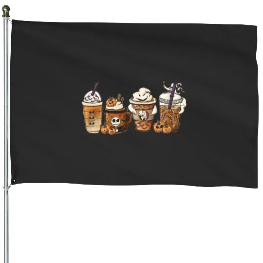Disney The Nightmare Before Christmas Coffee Cup House Flags, Jack Skellington Sally Pumpkin Latte Coffee