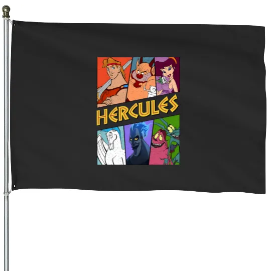 Vintage Hercules House Flags Disney Hercules Megara Hades House Flags