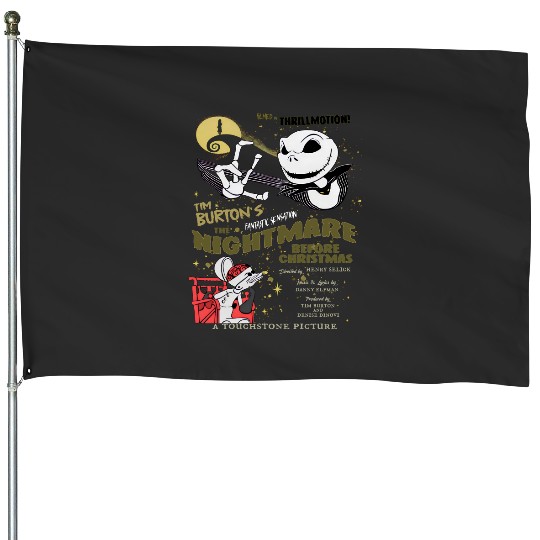 Retro The Nightmare Before Christmas House Flags, Jack Skellington House Flags, Disney Halloween House Flags