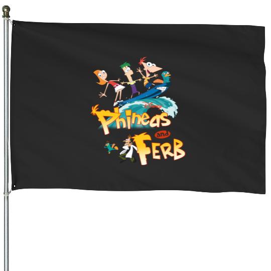 Disney Phineas And Ferb Funny Cartoon House Flags, Disney Perry House Flags