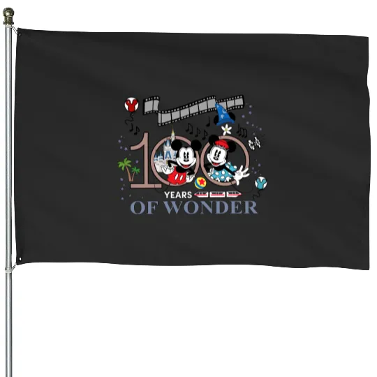 100th Disney Anniversary House Flags, Disney 100 Years of Wonder