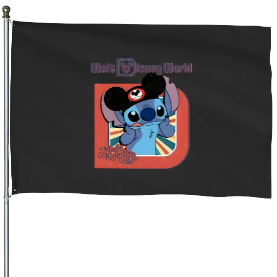 Disney Magic Kingdom Stitch House Flags, Disney Lilo & Stitch House Flags